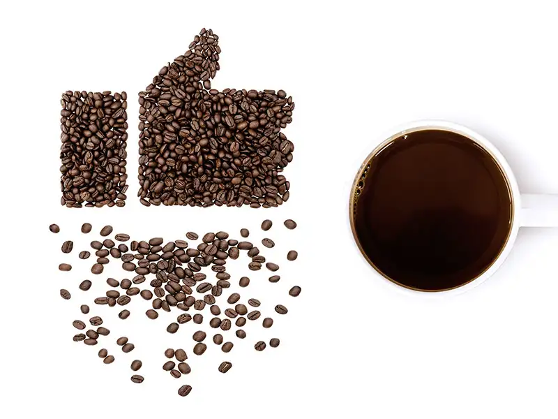 Kaffee Bohne Tasse Daumen